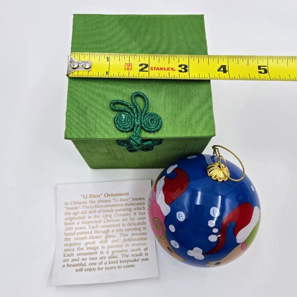 Pier 1 Li Bien Merry Fishmas Fish Hand Painted Christmas Ball Ornament With Box - Picture 2 of 15